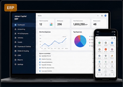 Adnan Capital ERP dashboard preview
